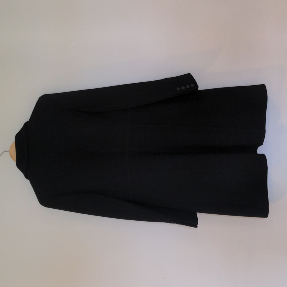 J.Crew Black Italian Wool Double Cloth Lady Day Coat Sz 2 - Picture 4 of 13